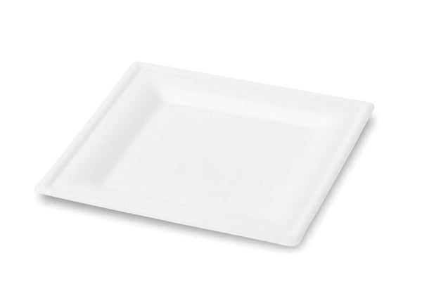 Piatto Quadrato compostabile in polpa di cellulosa 20x20 cm