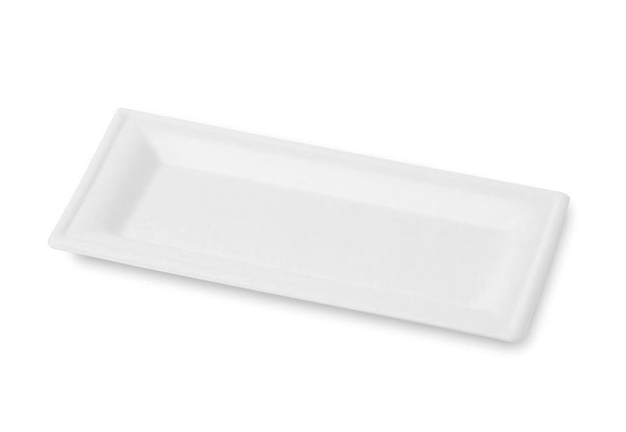 Piatto Rettangolare compostabile in polpa di cellulosa 26x13 cm