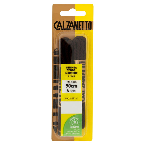 Calzanetto Stringhe Tonde Marroni 2 Paia 90 cm