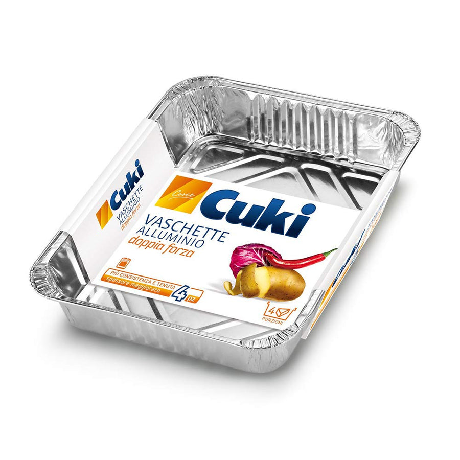 Cuki Vaschette Alluminio 4 pz 4 Porzioni R75 Lasagne