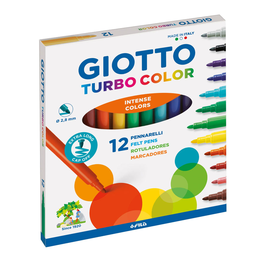 Giotto Pennarelli Turbo Color 12 pz – Cartone 10 pz