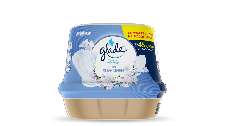 Glade Bathroom Gel Clean Linen 180 g · Cartone da 8