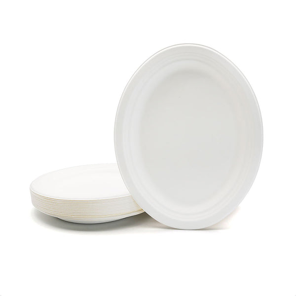 Piatti Compostabili Monouso Ovali in Polpa di Canna da Zucchero Р 100% Biodegradabili Р Vari Formati Р Gef Company (Grande: 31,7 x 25,2 cm (28 g))