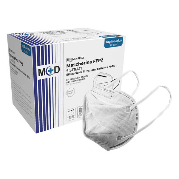 Mascherina FFP2 Bianca - Cartone da 2250 pezzi (50 box da 45 pz)