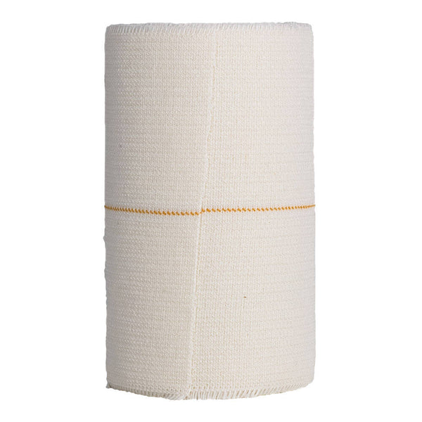 M+D DERMAFIX Benda Elastica Adesiva per Fissaggio Medicazioni - NON STERILE - Bianco con Riga Gialla