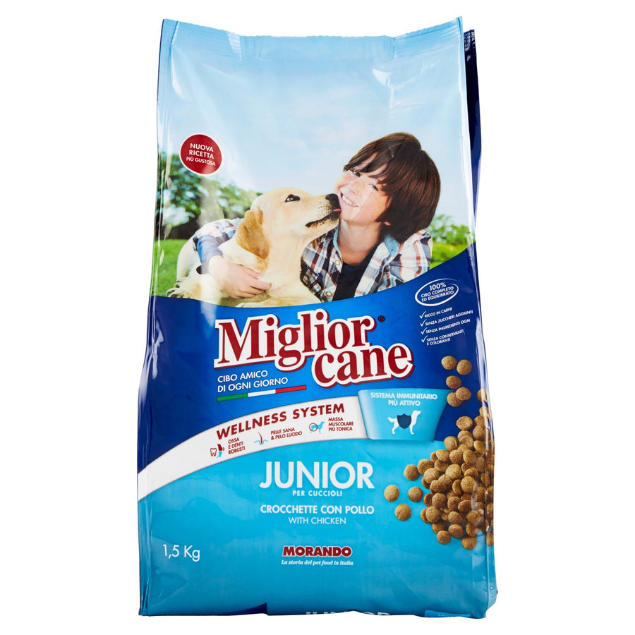 Migliorcane Junior Crocchette Pollo 1,5 kg – Cartone 6 pz