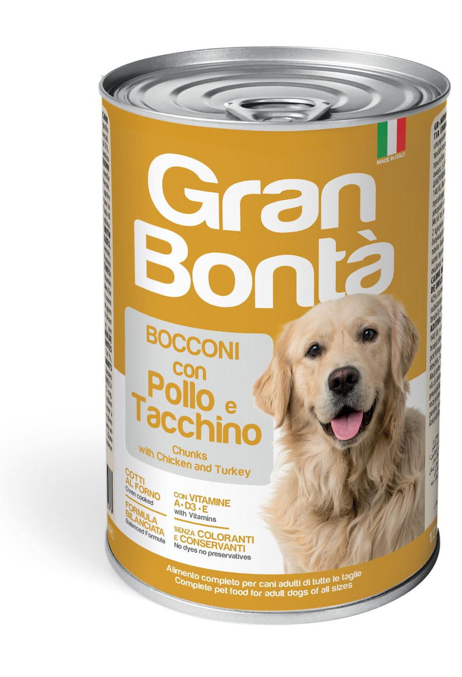 Monge Gran Bontà Cane Bocconcini 1,23 kg – Gusti assortiti – Pollo e tacchino