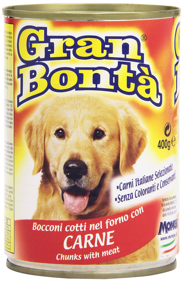 Monge Gran Bontà Cane Bocconcini 400 g – Carne e Pollo – Carne