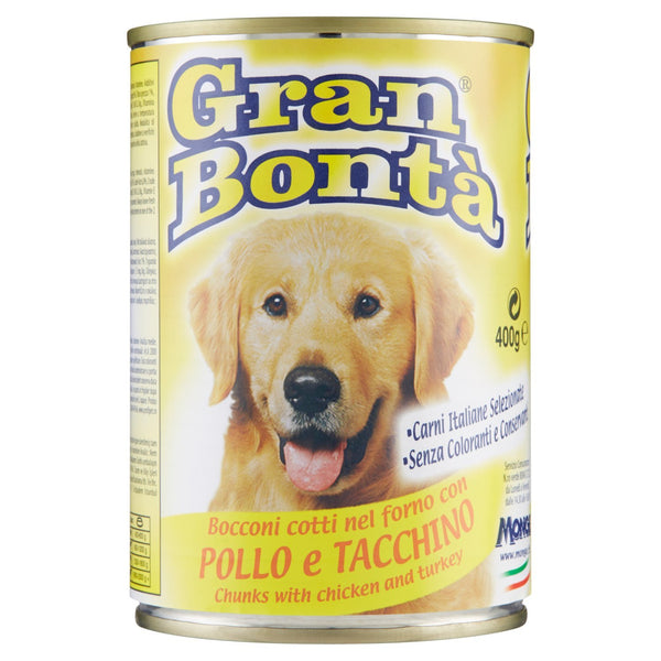 Monge Gran Bontà Cane Bocconcini 400 g – Carne e Pollo – Pollo e tacchino