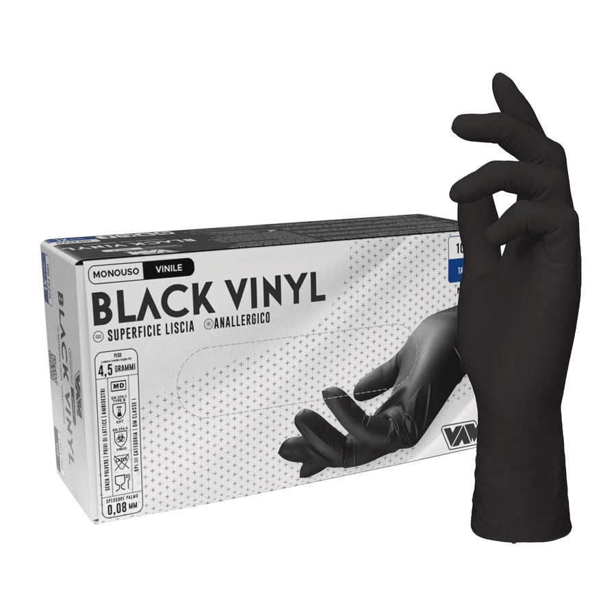 VAM Black Vinyl guanti monouso vinile nero