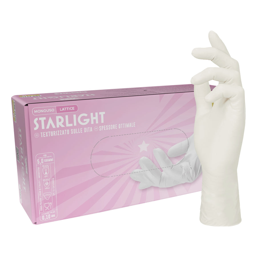 VAM Starlight guanti monouso lattice bianco