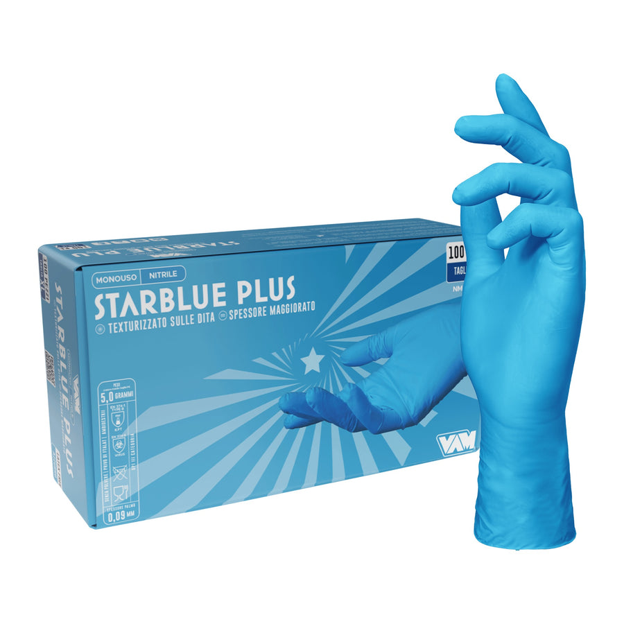 VAM Starblue Plus guanti monouso nitrile blu