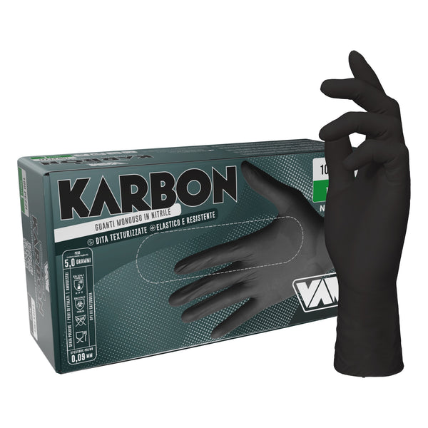 VAM Karbon guanti monouso nitrile nero