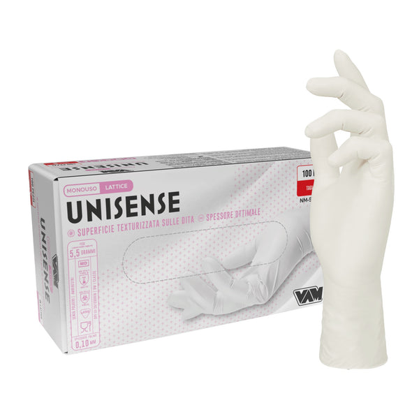 VAM Unisense guanti monouso lattice bianco