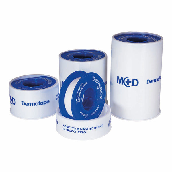 M+D DERMATAPE TNT Nastro in Tessuto Non Tessuto Opaco su Rocchetto - Monouso - LATEX FREE