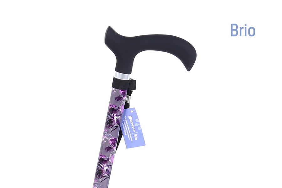 Bastone in alluminio fantasia Brio con manico Derby