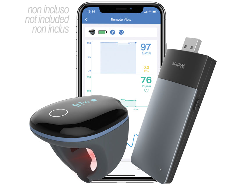 Pulsossimetro O2RING Monitoraggio Continuo - Wireless Remoto - Adulti - immagine 2