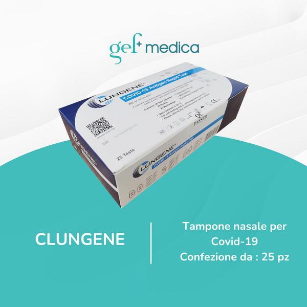 25 Tamponi Rapidi Nasali Professionali SARS-CoV-2 CLUNGENE – Box 25 Test – Scad. 09/2026