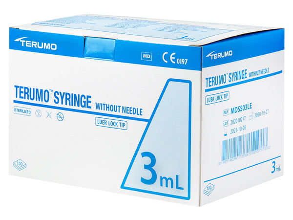 SIRINGHE SENZA AGO TERUMO 3 ml Luer Lock concentrico MDSS03LE sterili - Conf. 100 pz. - immagine 1
