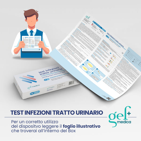 Test Cistite e Infezioni Vie Urinarie – 3 Stick | Swiss Made – Risultati in pochi secondi | Gef Medica