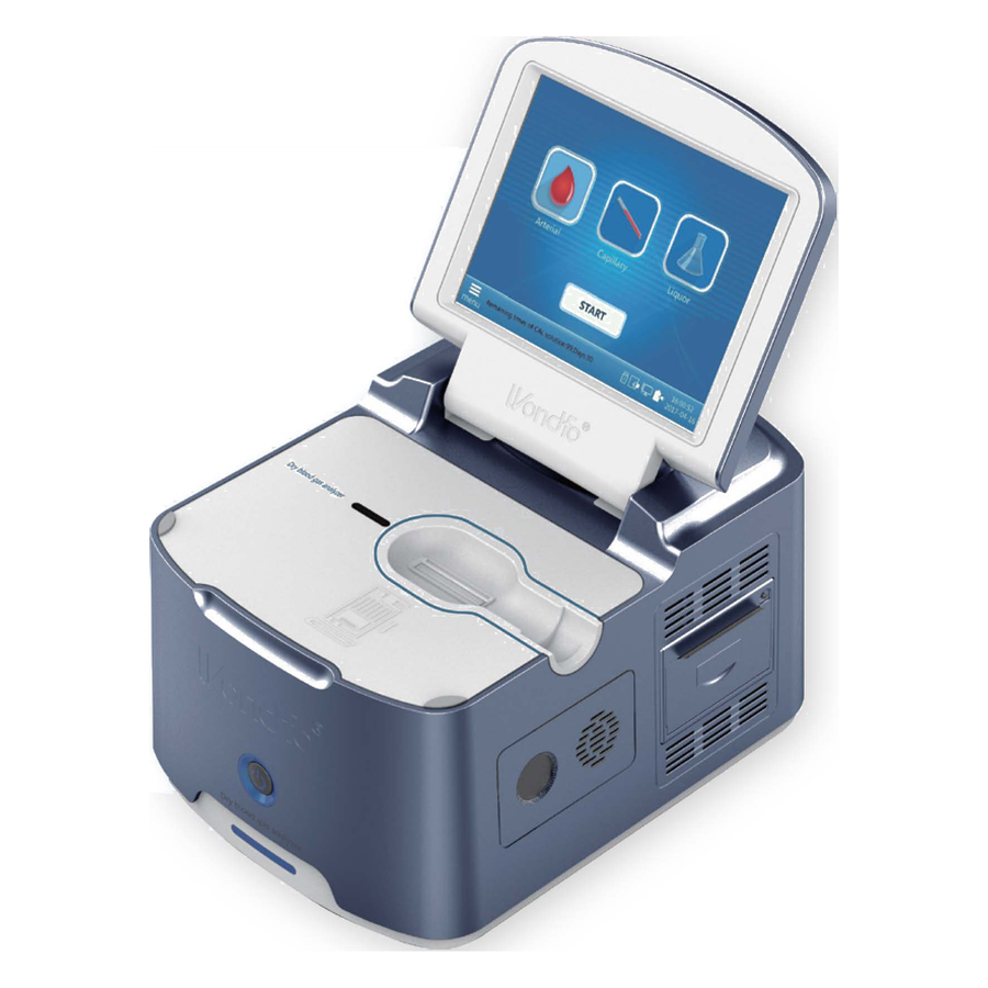 Vcare-5000, emogasanalizzatore veterinario con display ribaltabile, su sfondo bianco