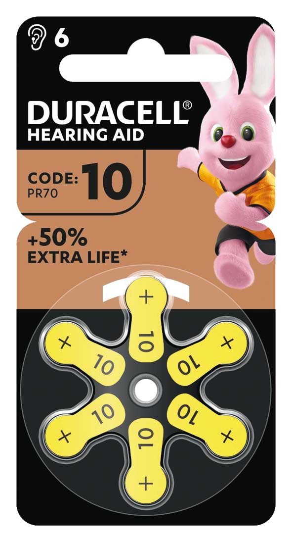 Duracell EasyTab 10 pile acustiche gialle blister 6 pezzi