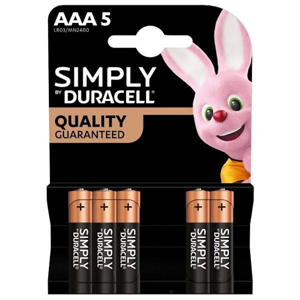 Duracell Simply pile AAA ministilo blister 5 pezzi