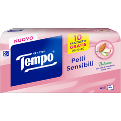Tempo Veline 3veli pz 80 Pelli Sensibili – Cartone 12 pz