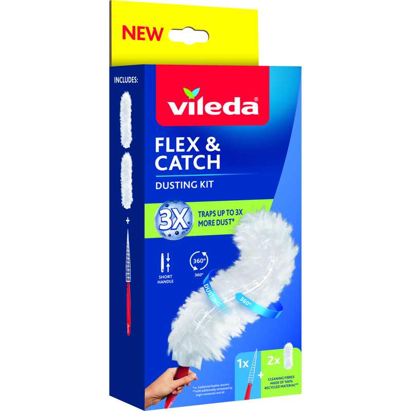 Vileda Flex&Catch Compl Manico Corto+2Ric