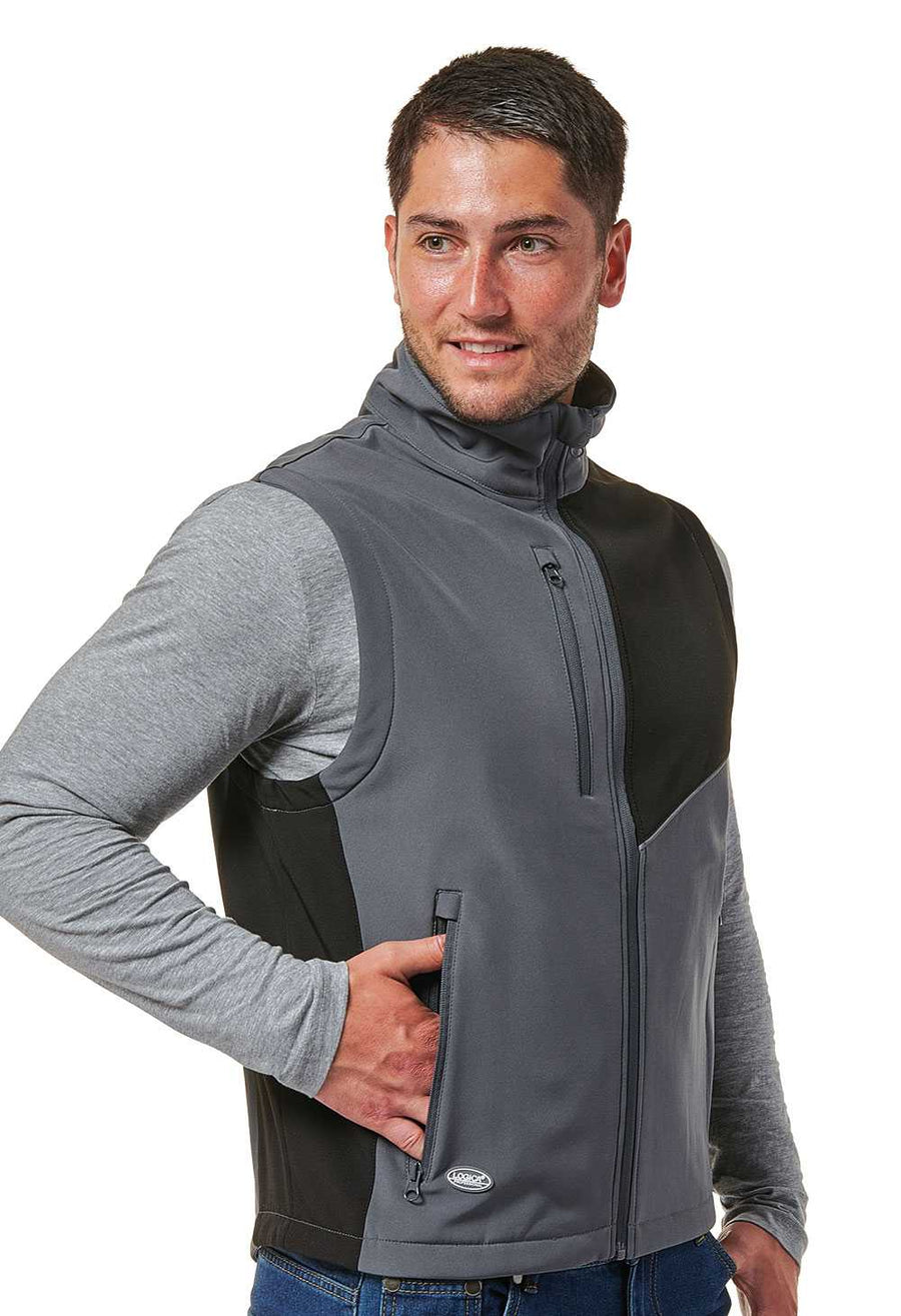 Gilet soft-shell DAMASCO 3 strati - Logica Professional colore Grigio/Nero — foto ufficiale Logica Professional