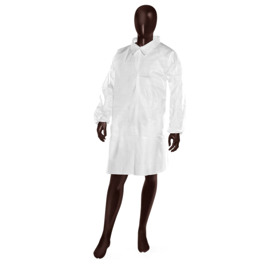 Camice da laboratorio Extrashield Lab Coat Ajsia laminato 67g DPI III - cod. 14547 - cartone 50 pz