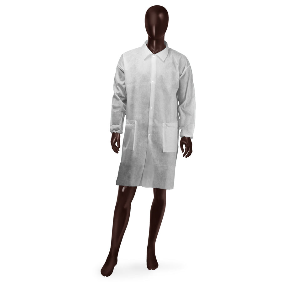 Camice da Laboratorio SNAP 50 Ajsia con Bottoni PLP 50g DPI I - 3 Colori - Cartone 50 pz
