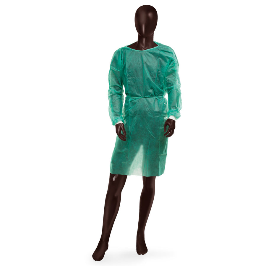 Camice Avvolgente Visitor 30 Ajsia per Visitatori Verde Polsini Maglia PLP 30g DPI I - Cod. 19011 - Cartone 100 pz