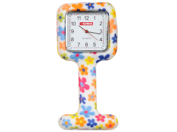 OROLOGIO PER INFERMIERI quadrato fantasia fiori