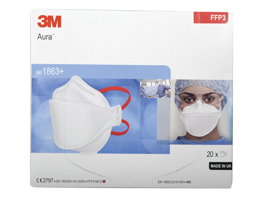 3M Aura 1863+ Mascherina Respiratoria FFP3 Iir - Conf. 20 pz.