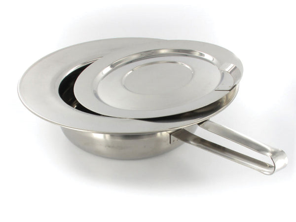 Padella in Acciaio Inox con Coperchio con Manico