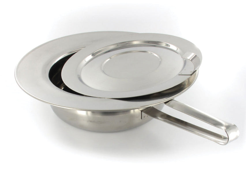 Padella in Acciaio Inox con Coperchio con Manico