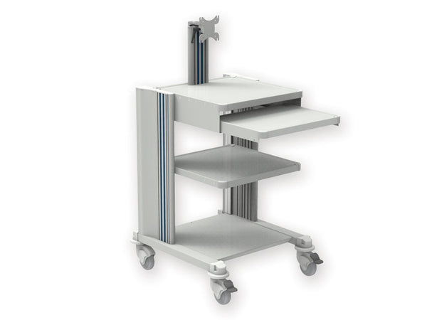 Carrello Pro 2 Ripiani Tastiera Supp. Monitor Cassetto