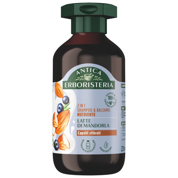 Antica Erboristeria Shampoo 225ml 2in1 Latte di Mandorla – Cartone 12 pz