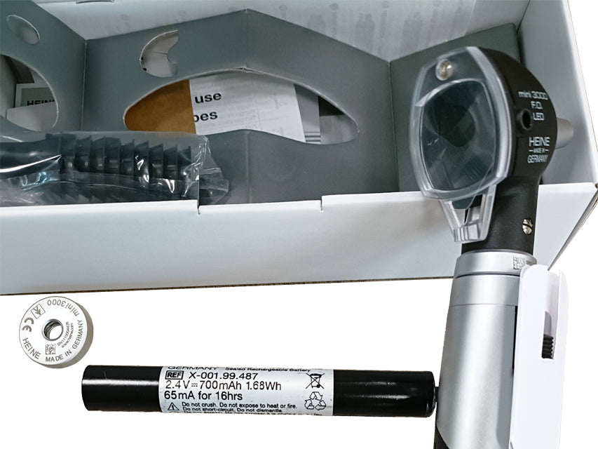 Otoscopio Heine Mini 3000 Led A F.O. Manico Ricari _a