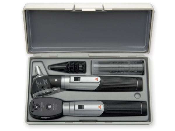 Set Heine Mini 3000 LED a F.o. Oto + Oftalmoscopio - Nero - D-886.11.021