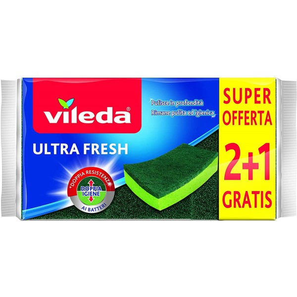 Vileda Spugna+retina Ultra Fresh pz 2+1 – Cartone 24 pz
