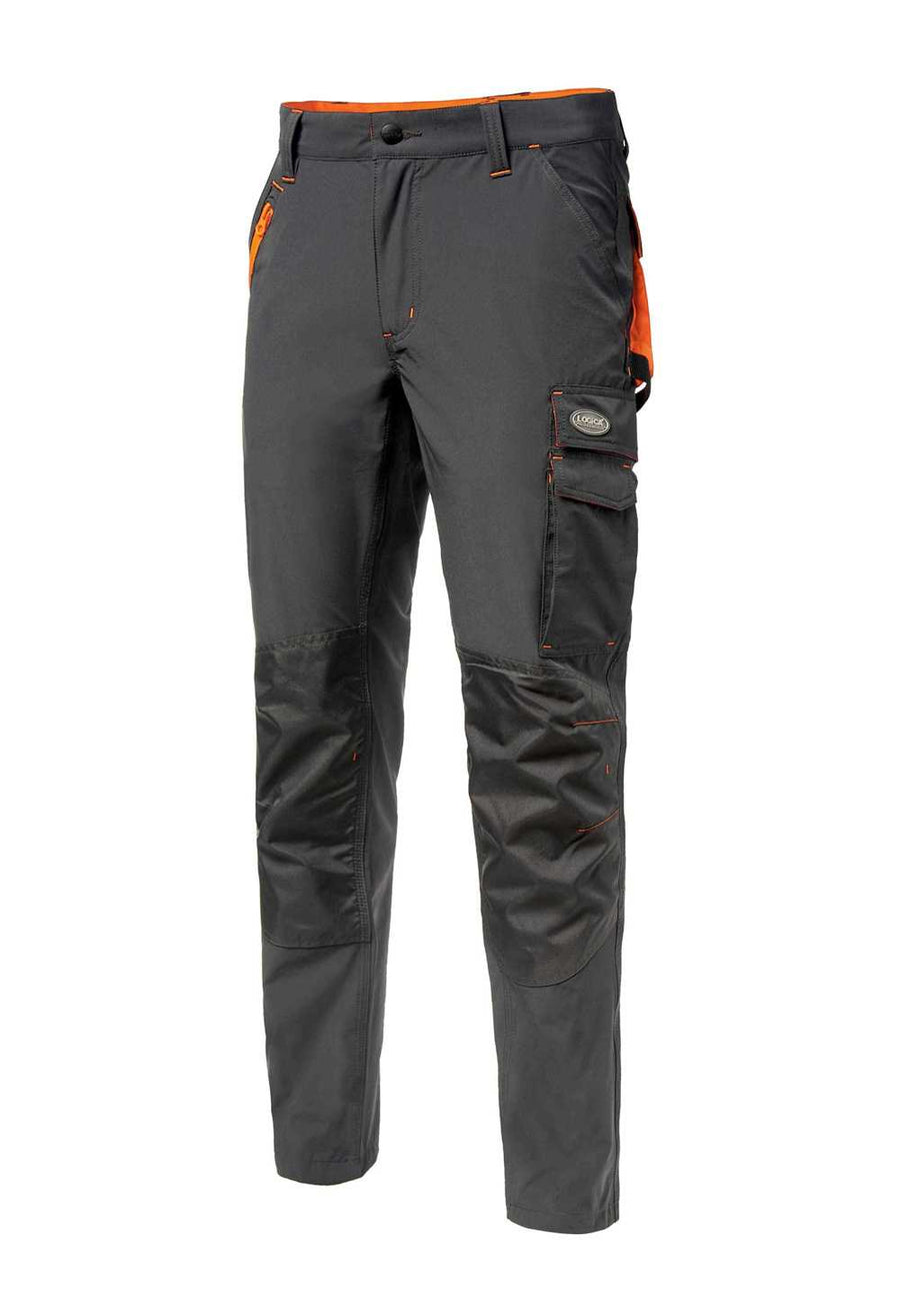 Pantalone Logica CICLONE Super Stretch idrorepellente colore Grigio/Arancio fluo — foto ufficiale Logica Professional