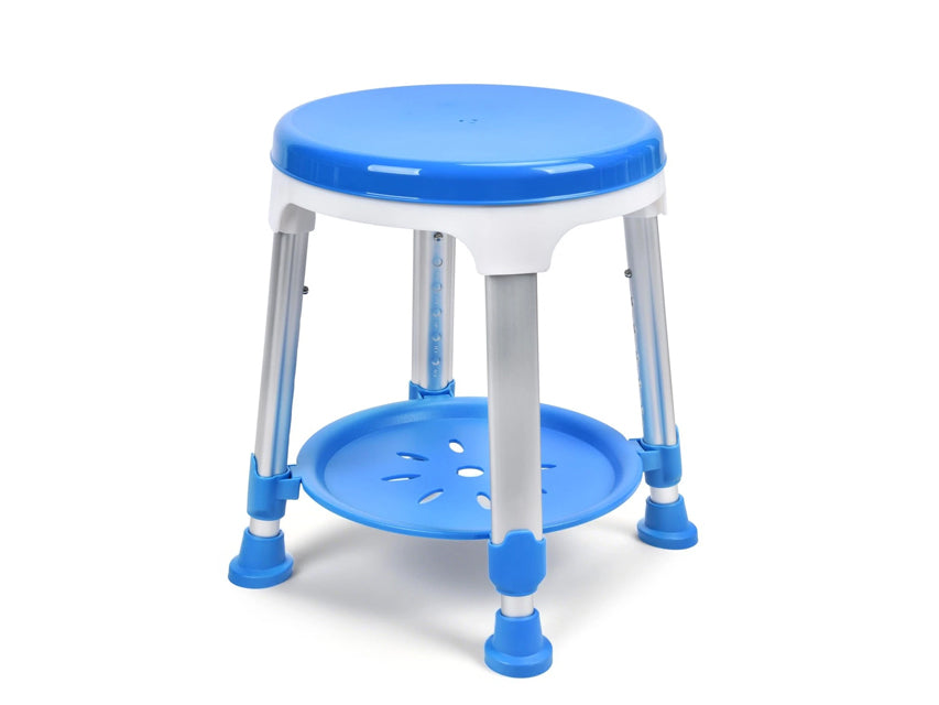 Sgabello da Doccia Blu con Vassoio