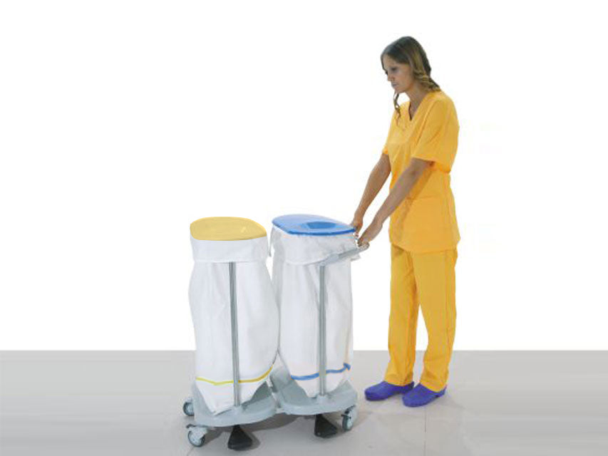 Carrello Portasacco A Pedale 2 Sacchi _b