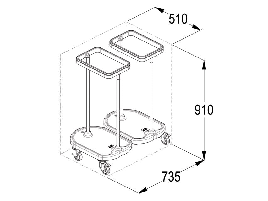 Carrello Portasacco A Pedale 2 Sacchi _c