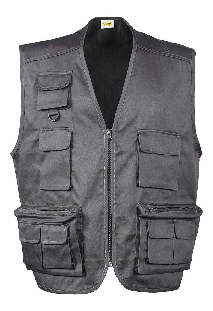 Gilet da lavoro Logica SAHARA multitasche 190 gr - Grigio scuro