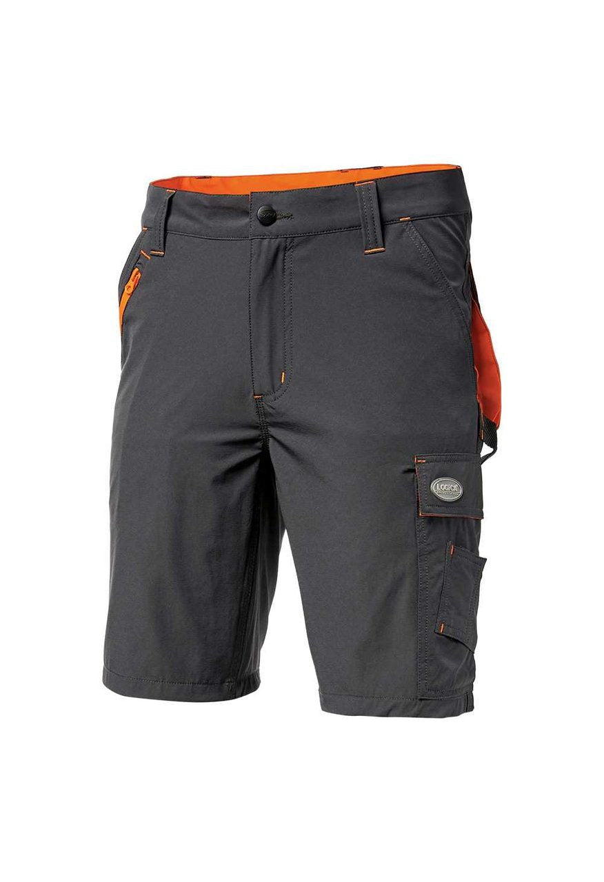 Bermuda da lavoro Logica ANTIGUA multitasche super-stretch - Grigio/Arancio