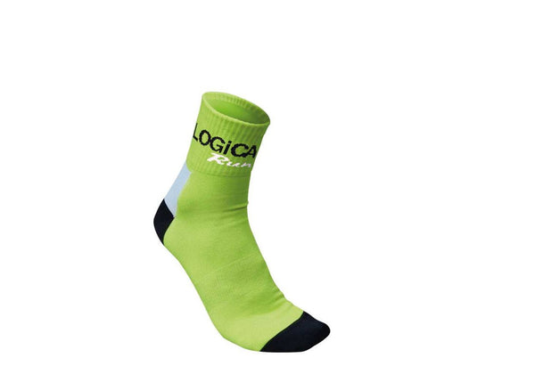 Calzino corto leggero RUN2 Verde fluo — foto ufficiale Logica Professional