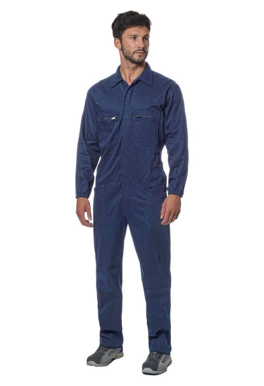 Tuta da lavoro Logica 9070 intera con cerniera 100% cotone 250 gr - Blu